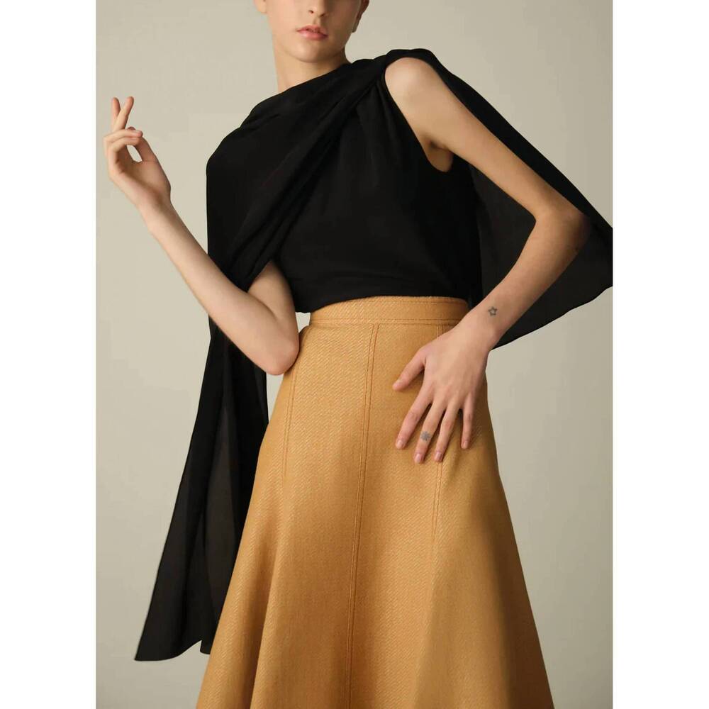 NEW EMILIA WICKSTEAD rosie silk crepe de chine top in black